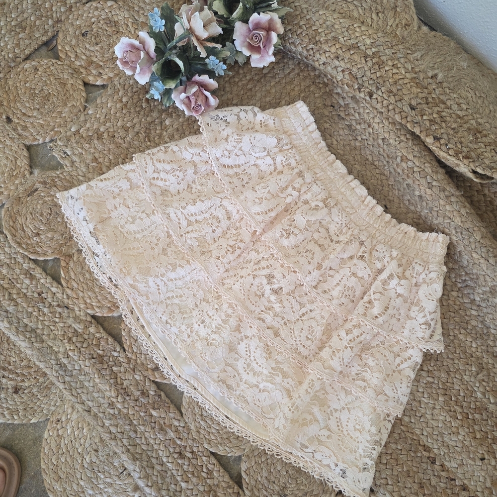 LoveShackFancy Lace Tiered Mini Skirt S | NWT $325 | Coquette Cottagecore - Picture 7 of 8